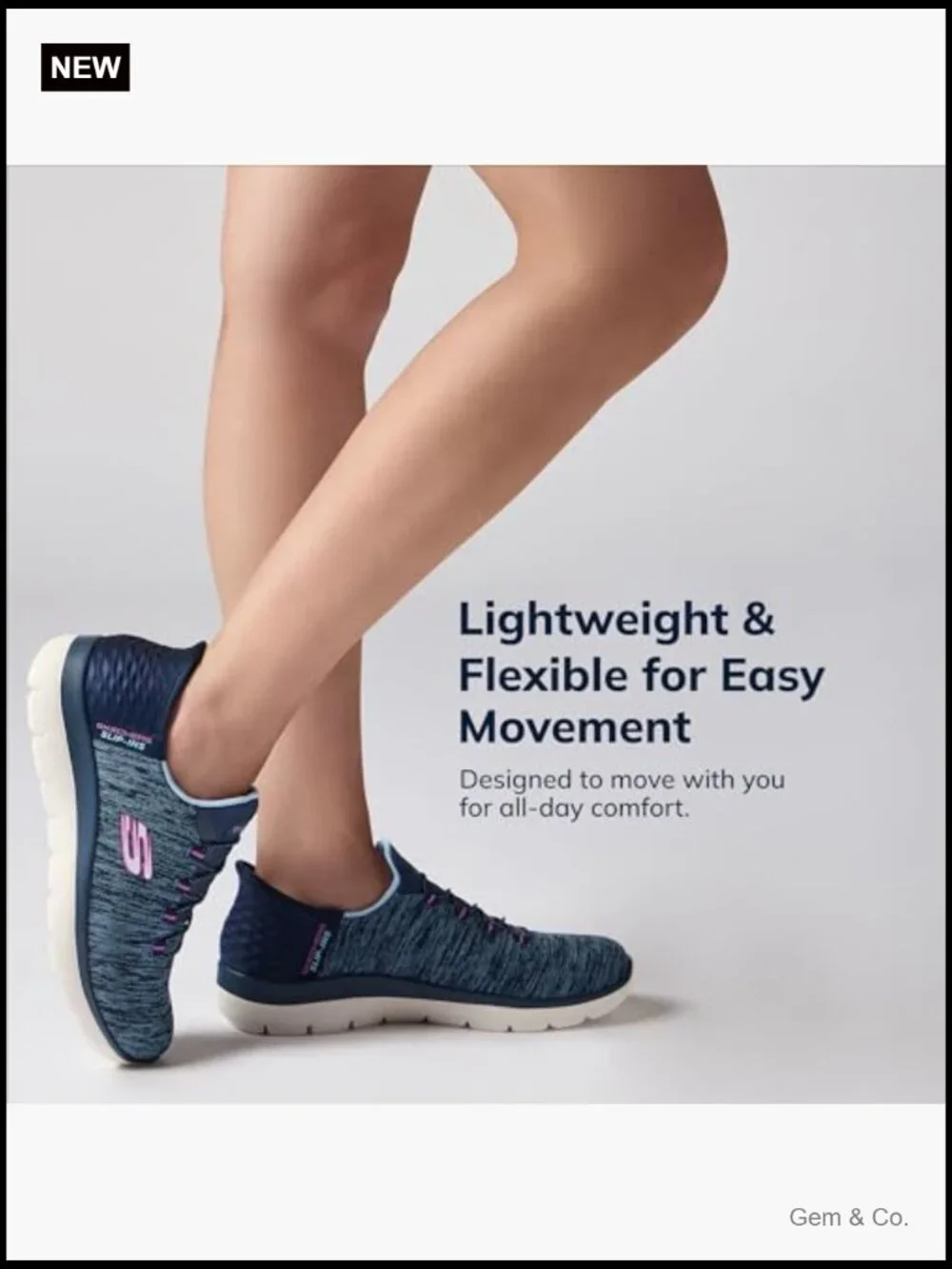 Hands-Free Slip-On Sneakers with Memory Foam Insole